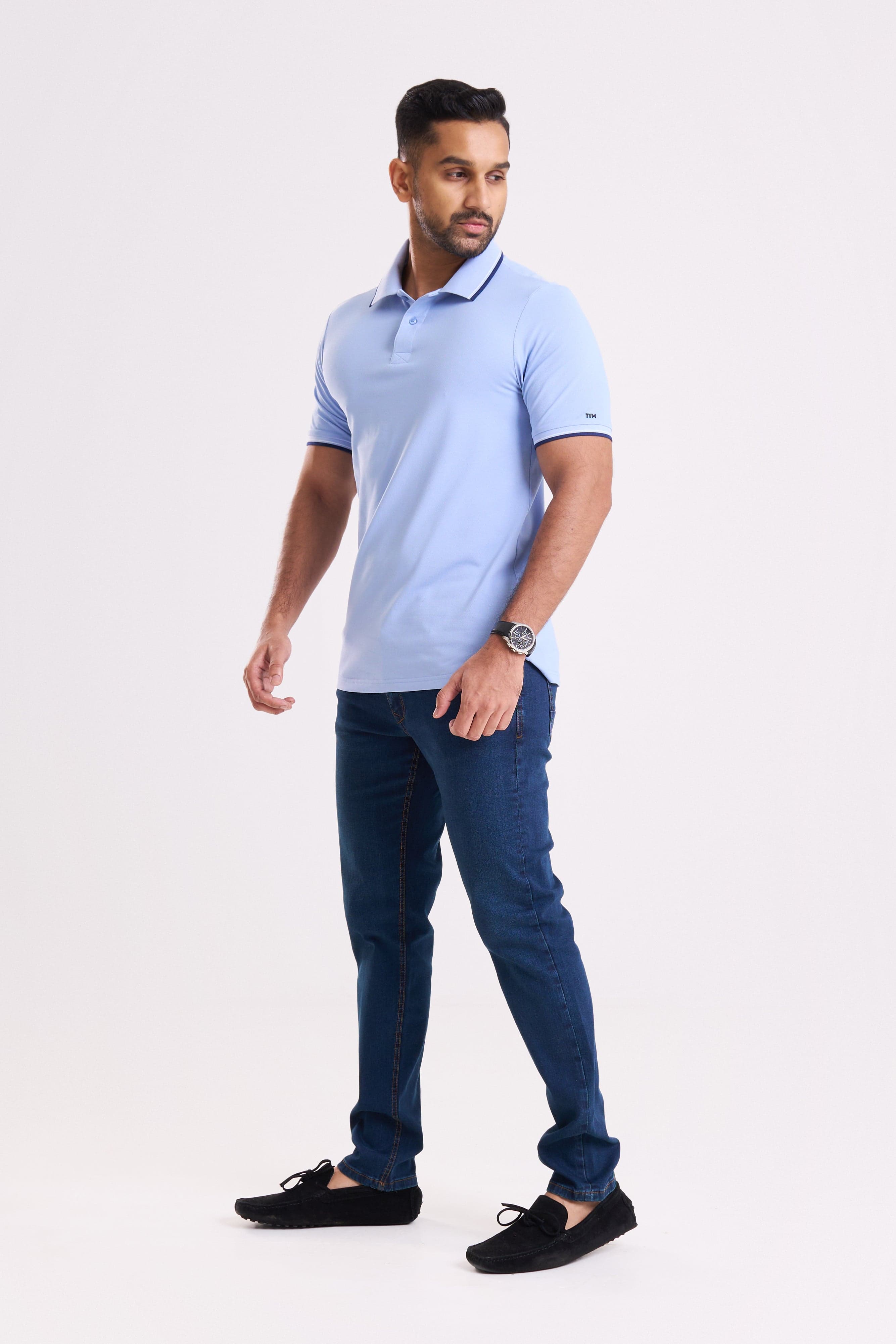 LIGHT BLUE POLO T-SHIRT