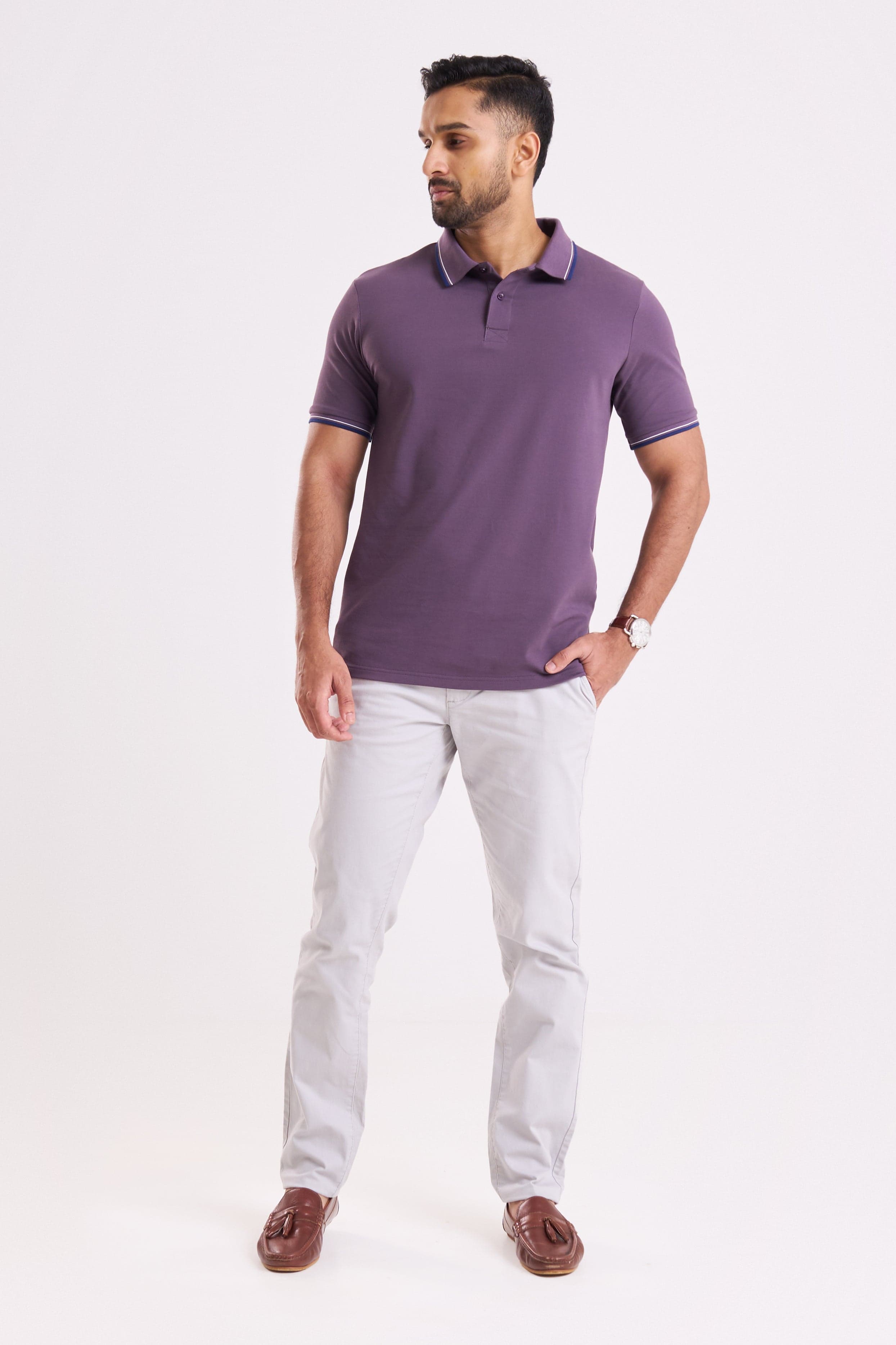 PURPLE POLO T-SHIRT